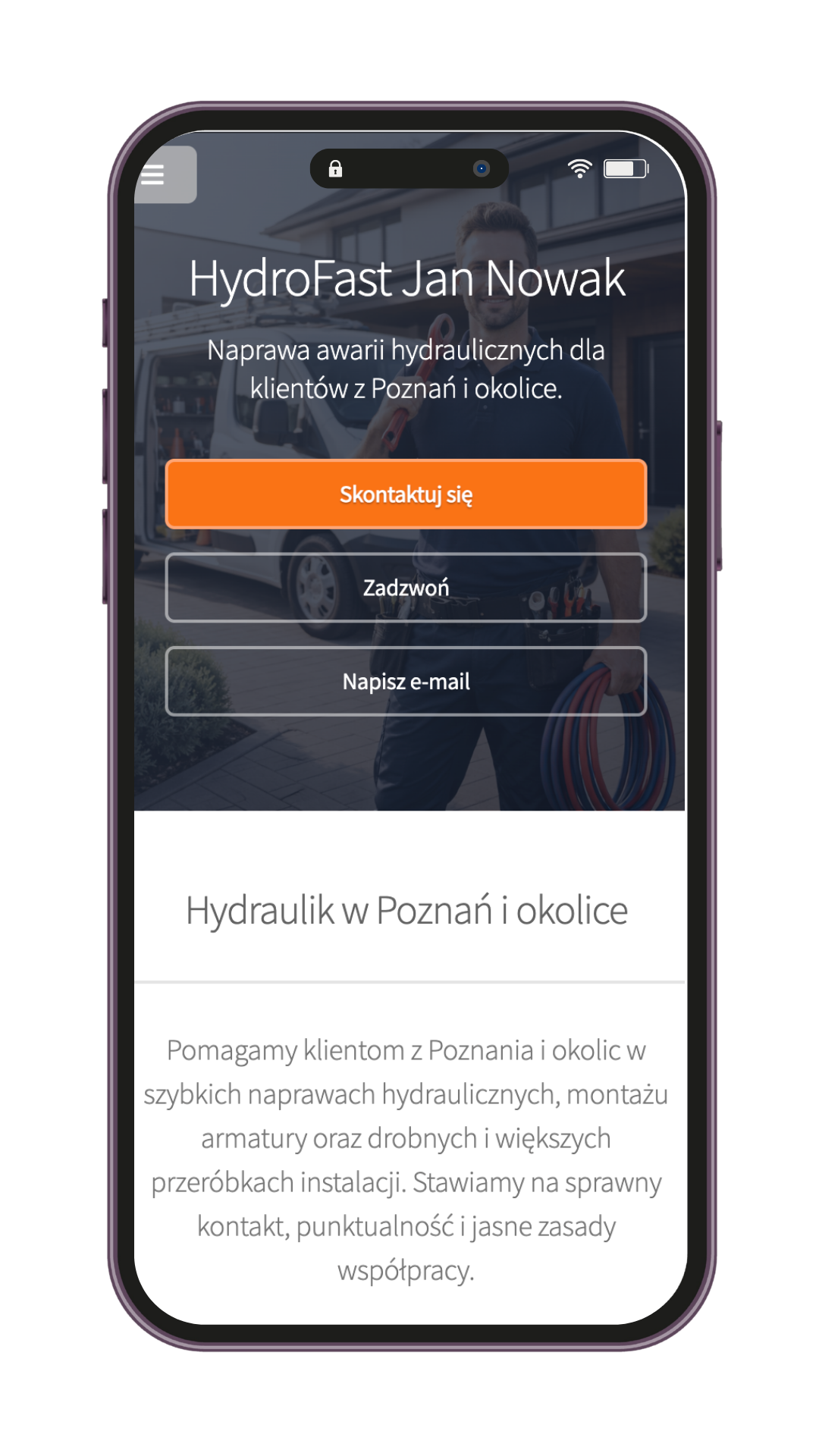 Przykładowy podgląd strony w sekcji Jak to działa